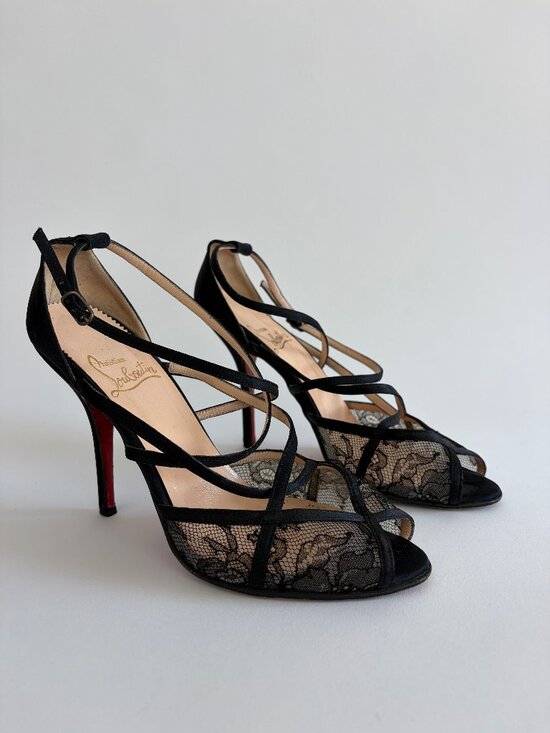 Christian Louboutin Shoes - CHRISTIAN LOUBOUTIN VANITARITA LACE PEEP TOE HEEL